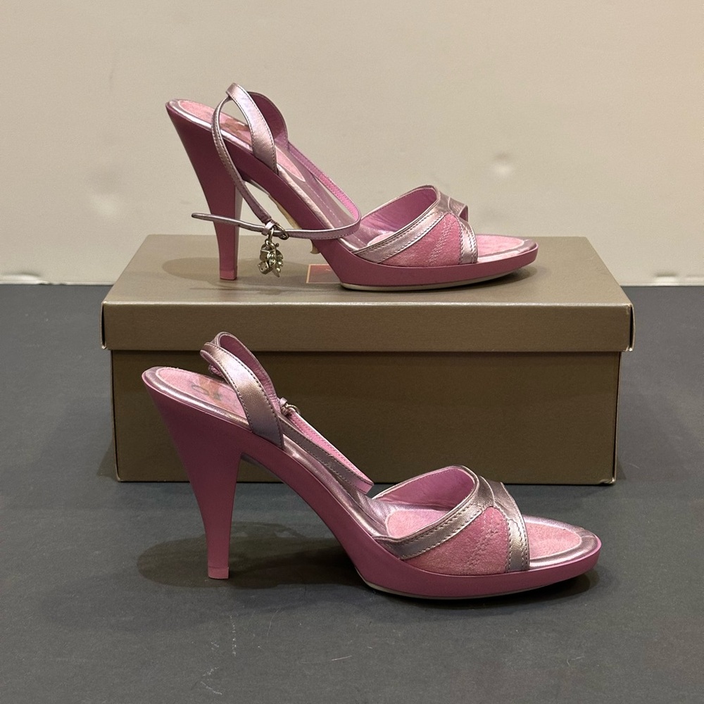 Cole Haan x Nike Lab Barbie Metallic Pink Heels w/ Ankle Charms - Picture 8 of 11
